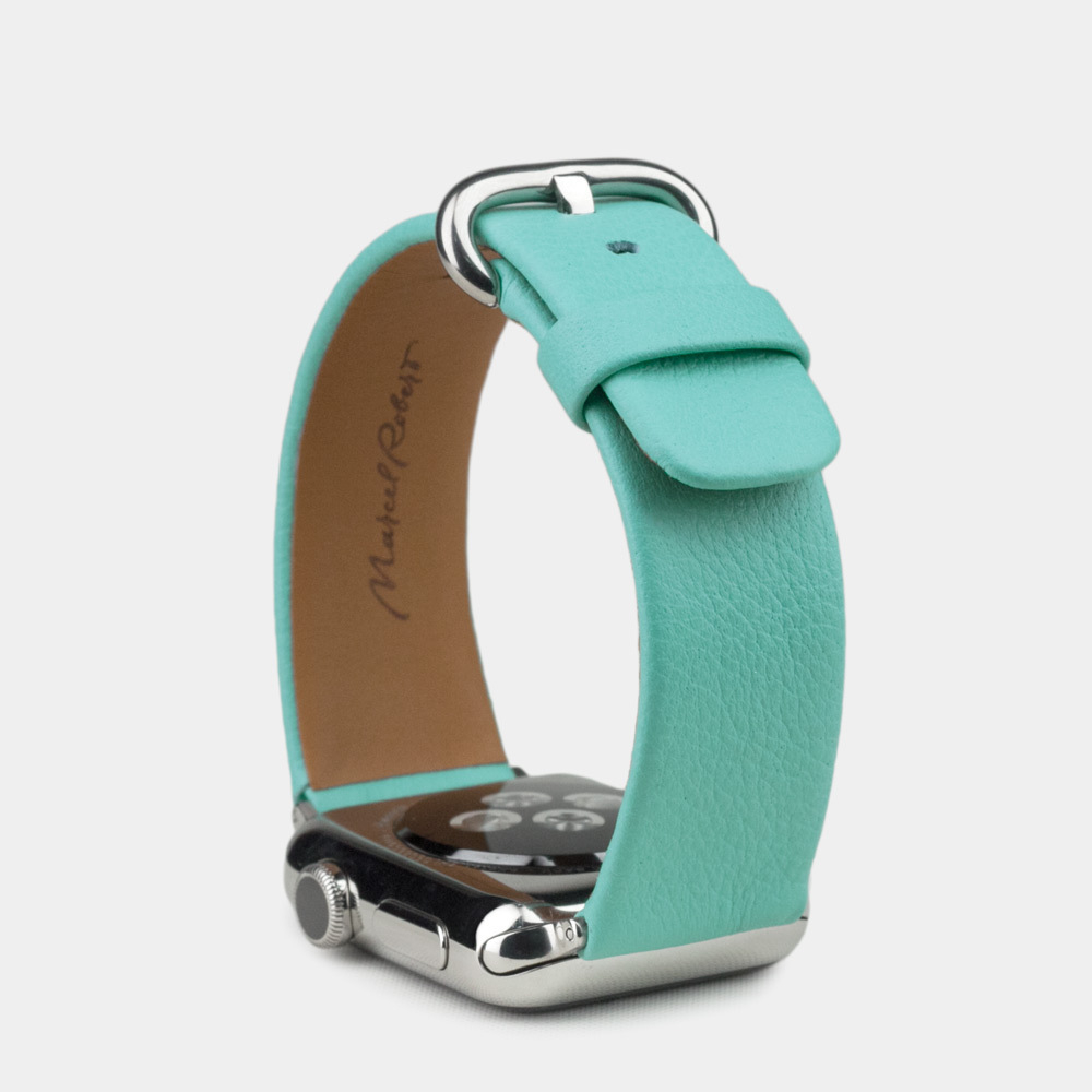 Ремешок для Apple Watch 44/45/46 mm из кожи теленка, цвета тиффани