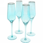 Бокал для шампанского 180мл «ICE CRYSTAL» в наборе 4шт, голубой