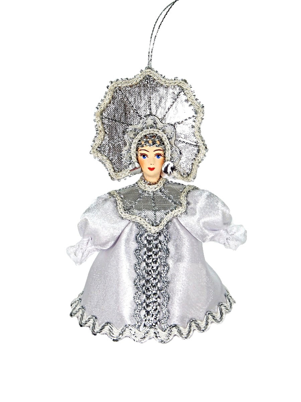 Кукла-подвеска Снежинка-Снегурочка