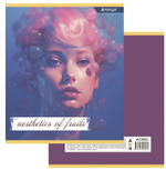 Тетрадь 48л., А5, клетка, Alingar "Аesthetic", скрепка, мелованный картон (стандарт), блок офсет, 4 дизайна в пленке т/у