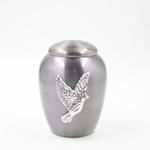 Мини-урна для праха металл "Платинум Голубь" 15 см