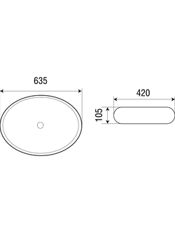 Раковина подвесная WeltWasser WW ELBACH 3075 635х420х105