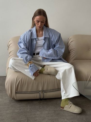 Голубая рубашка Paper Moon в полоску