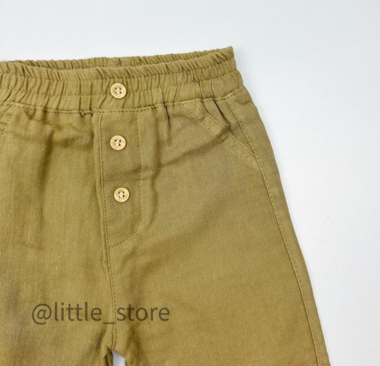 Комплект муслиновый с шортами, Хаки/лен