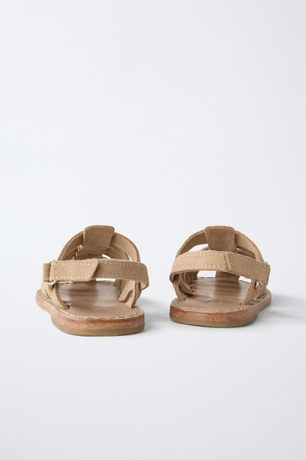 ZARA КОЖАНЫЕ САНДАЛИИ, КОРИЧНЕВЫЙ