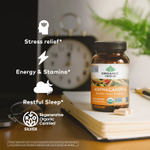 Organic India, ашваганда, 180 вегетарианских капсул (400 мг в 1 капсуле)