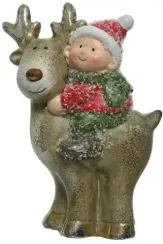Декоративная фигура Малыш на олене 5*11 см, Kaemingk (630110/1)