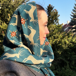 Шаль 120*120см, НОРДИК на синем