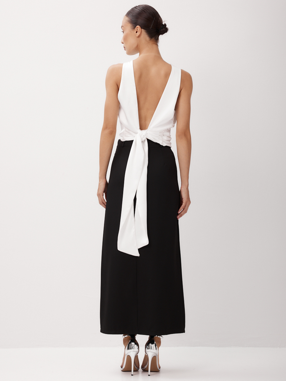 Топ блуза вечерний атласный с открытой спиной