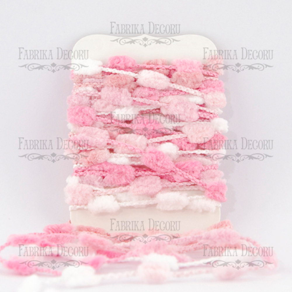 Набор тесьмы с помпонами Melange pink