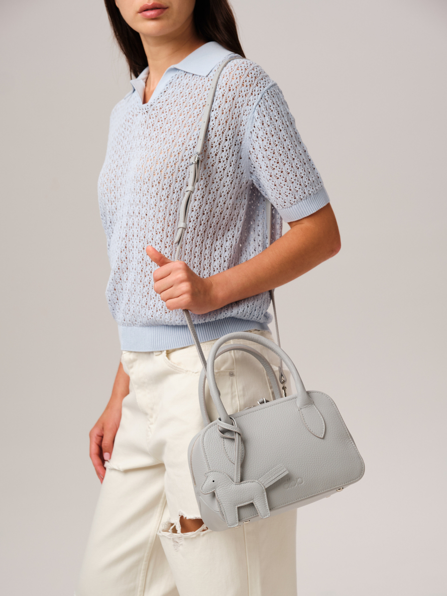 Кожаная сумка Polly summer DBR 31401 серый гранит