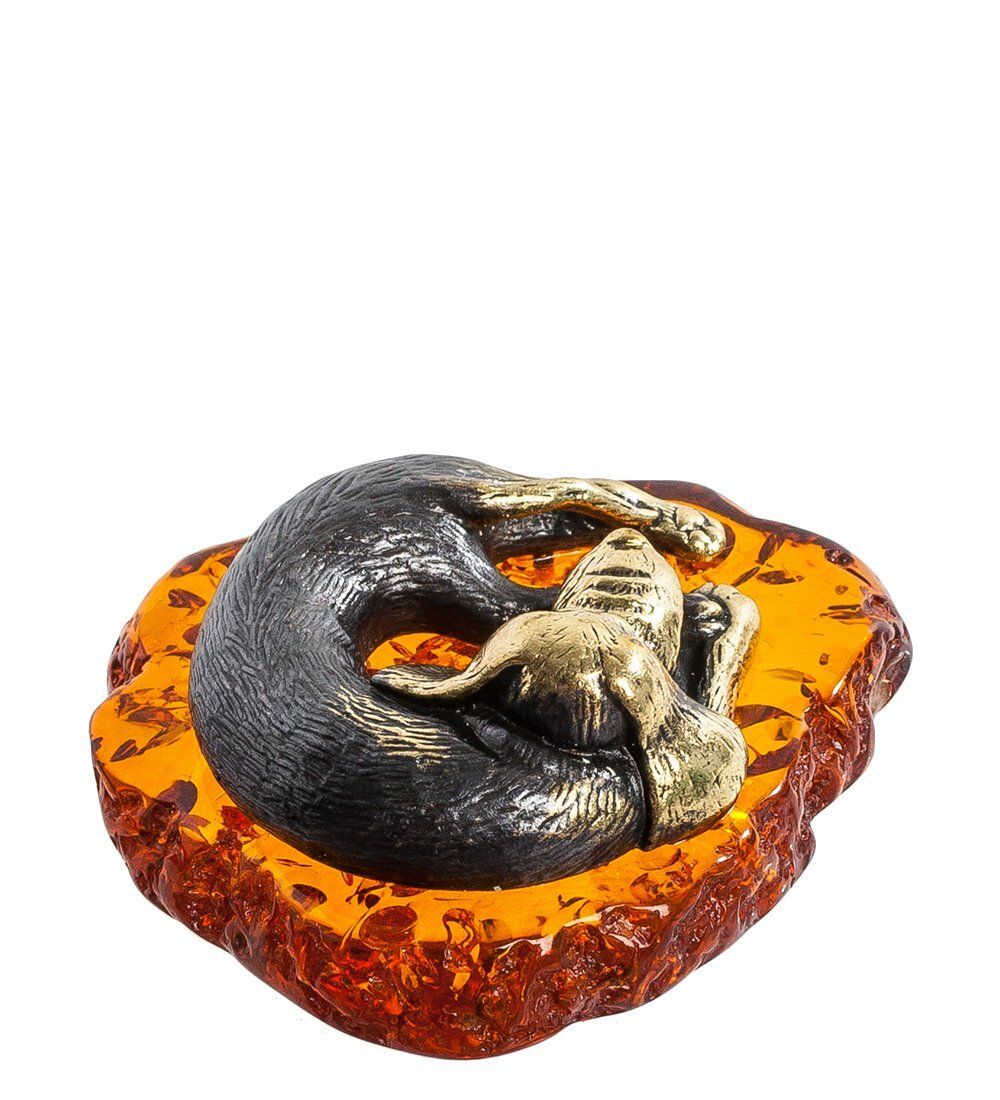 Народные промыслы AM-1312 Фигурка «Сладкий сон» (латунь, янтарь)
