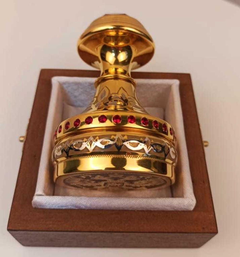 Оснастка с красным фианитом "Узорная" 4