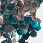 Конфетти фольга Круг, Голубой микс, Металлик, 1 см, 50 г.