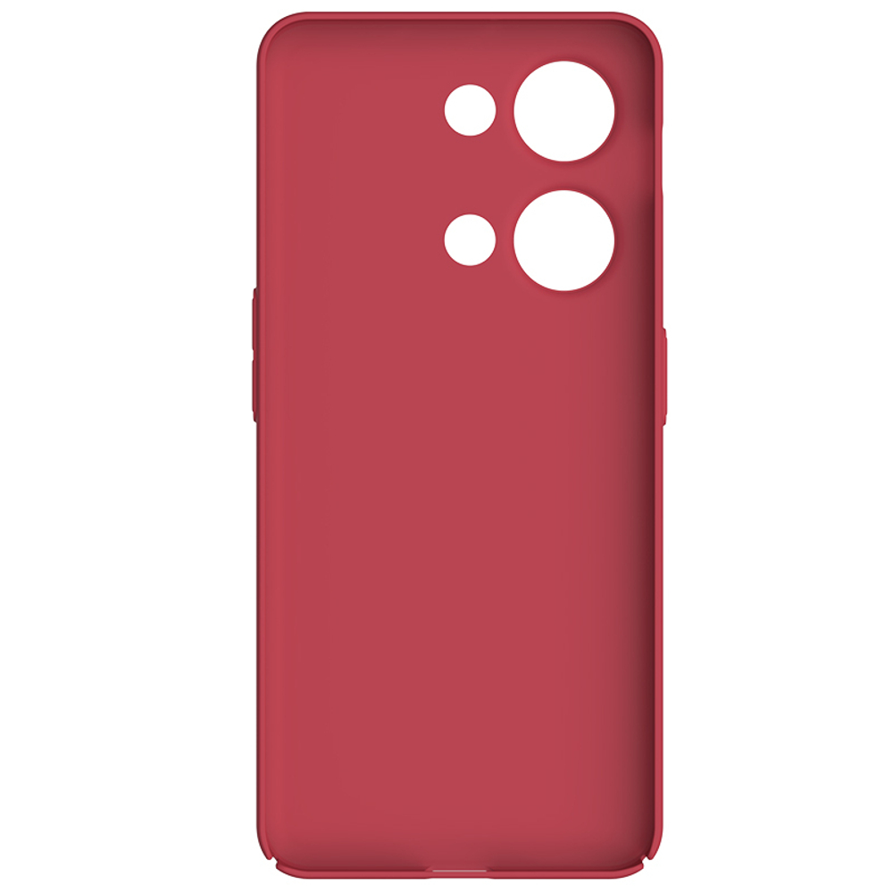 Тонкий жесткий чехол красного цвета (Bright Red) от Nillkin для OnePlus Ace 2V и Nord 3 5G, серия Super Frosted Shield