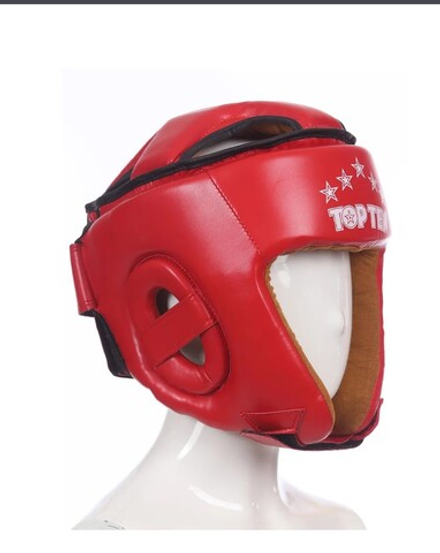 Шлем открытий c крестом на голове красный top ten