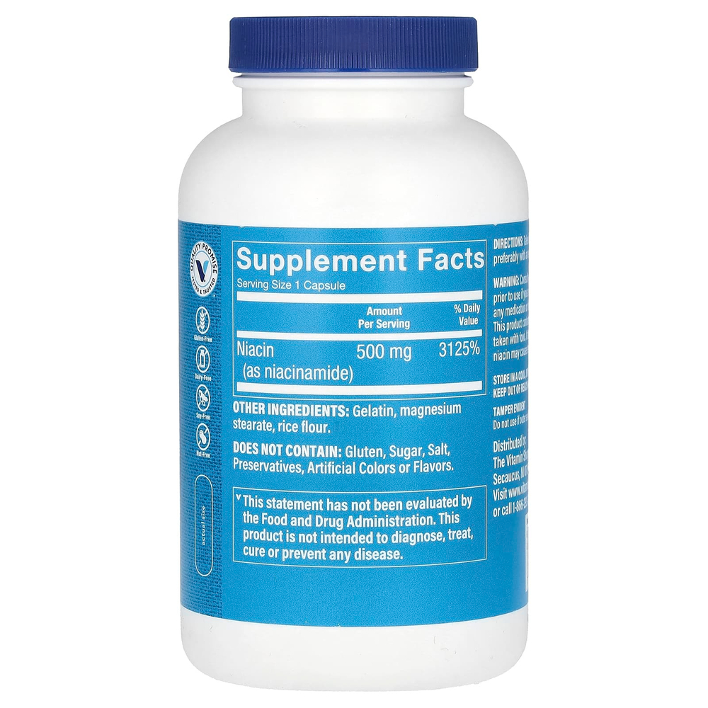 The Vitamin Shoppe, никотинамид, 500 мг, 300 капсул