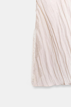 ZARA ТОП В БЕЛЬЕВОМ СТИЛЕ ИЗ ЖАТОЙ ТКАНИ, ЭКРЮ