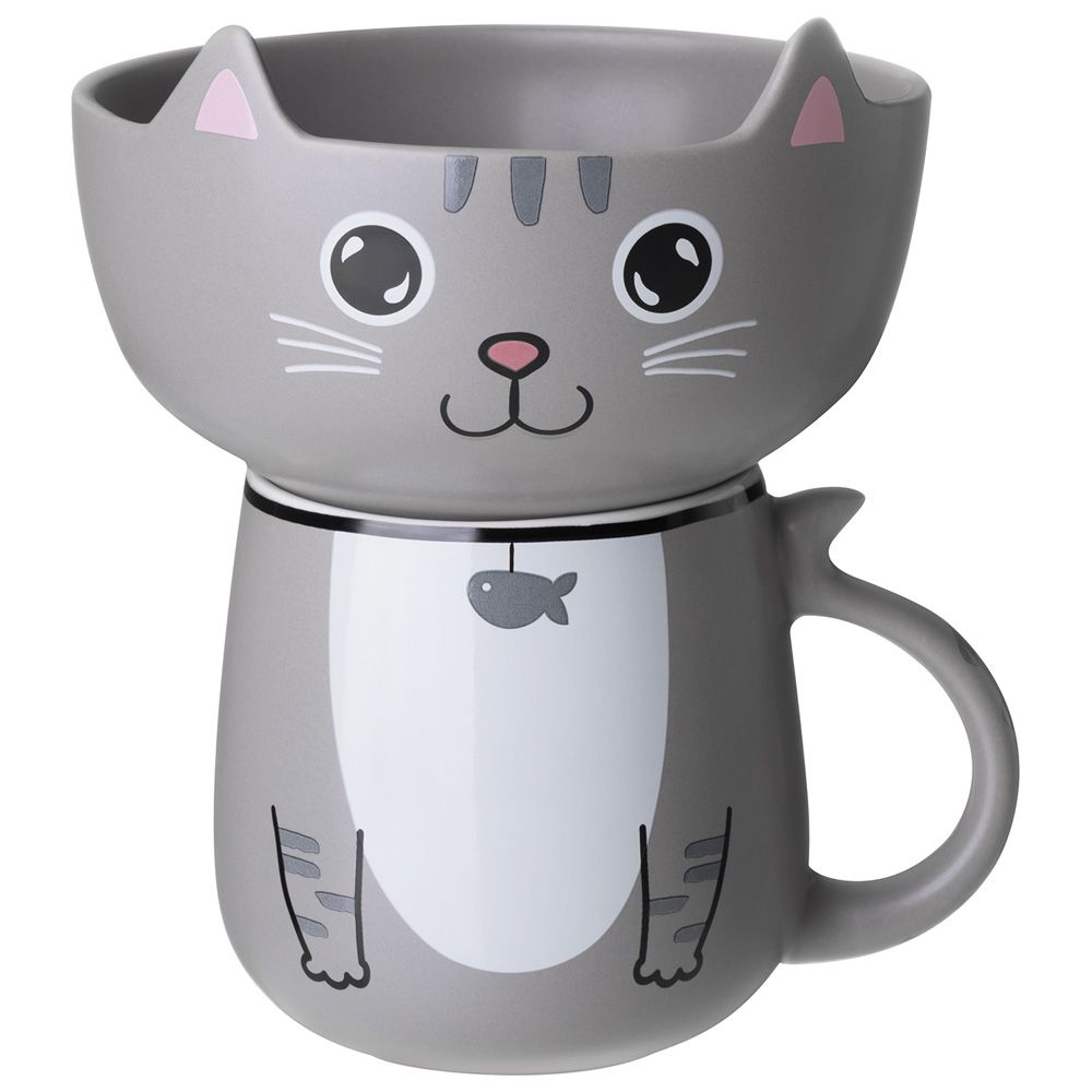 НАБОР ДЛЯ ЗАВТРАКА LEFARD "CAT", 2 ПР.: САЛАТНИК 500МЛ, КРУЖКА 450МЛ