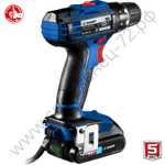 ЗУБР Т7, 20 В, 50 Н·м, 2 АКБ (2 А·ч), дрель-шуруповерт, кейс, Профессионал (DL-201-22)