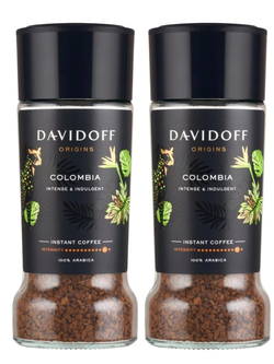Кофе растворимый Davidoff Colombia, 90 г стеклянная банка (Давидоф) х 2 шт