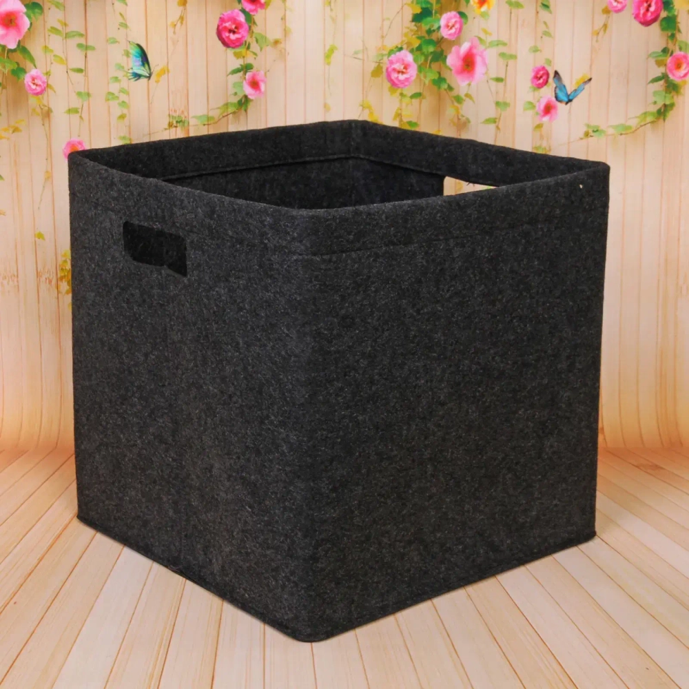 Корзина для хранения войлок 30*30*30 темно-серая