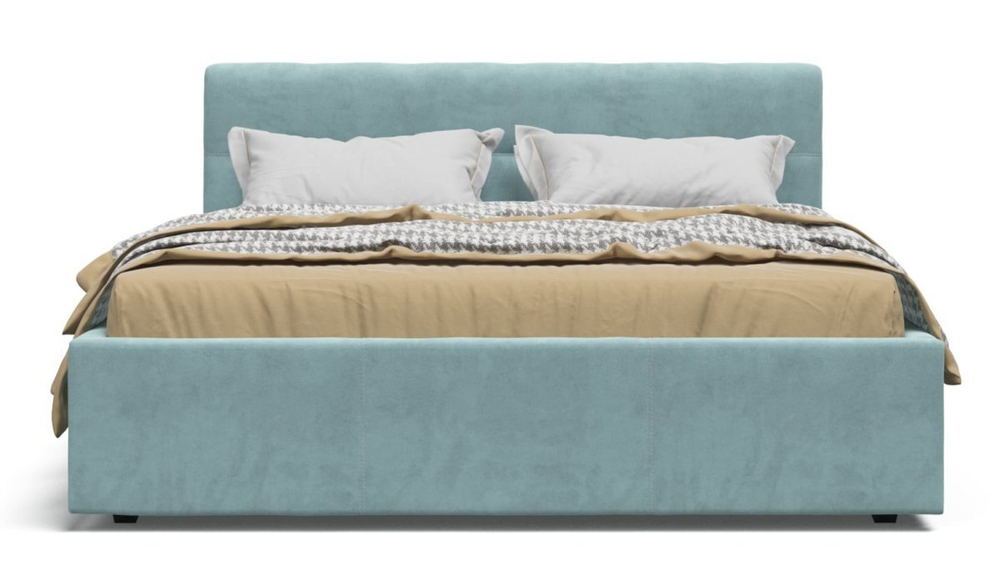 Белла Кровать+ПМ 160 Велюр Монолит аква
