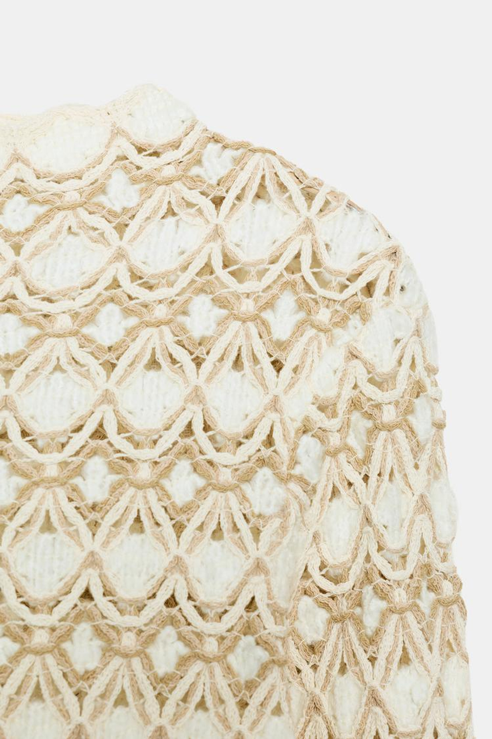 ZARA ДЖЕМПЕР СТРУКТУРНОЙ ВЯЗКИ, ЭКРЮ