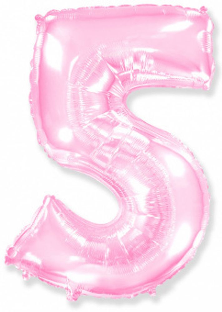 FM Шар 40'' / 102 см "Цифра 5" Розовый Макарунс (БГ-60)
