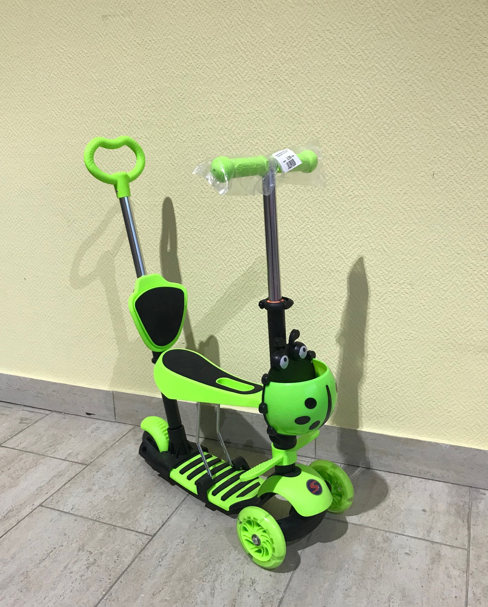 Самокат-каталка 5в1 Slider зеленый колеса светятся, 25кг SR1NG