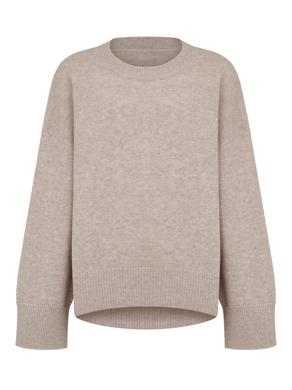 Oversized jumper beige melange color