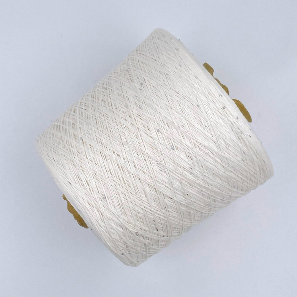 G&G FILATI, лен 100% + микропайетки 400 м в 100 гр, белый