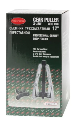 Съемник двух-трехзахватный переставной 4'' (? захвата- 100мм, длина лап- 100мм, лапы L-образные) RockForce##Rock FORCE RF-6590404