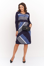 Платье С 1559/т.синий-индиго-графит