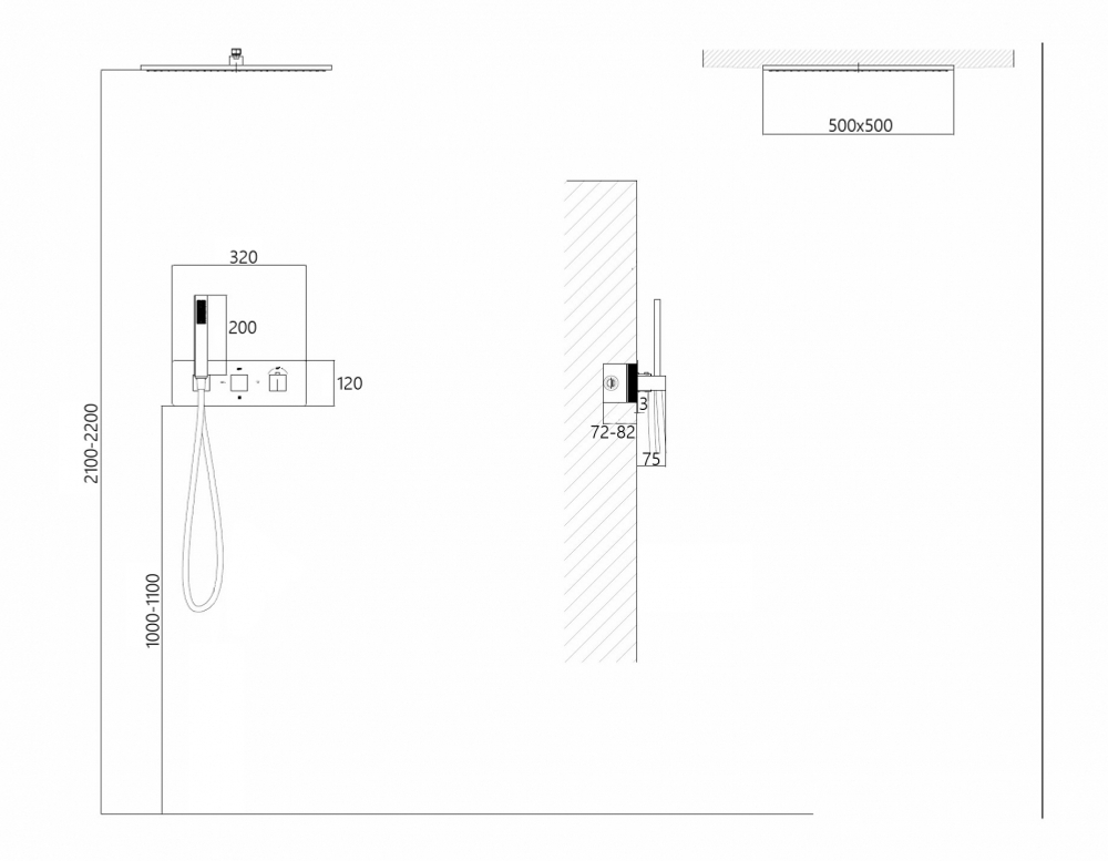 Душевая система ABBER Daheim AF8255W скрытого монтажа без излива, термостат, белая матовая