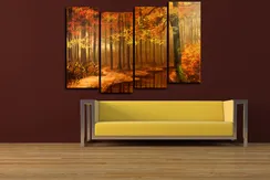 Модульная картина "Желтый лес"