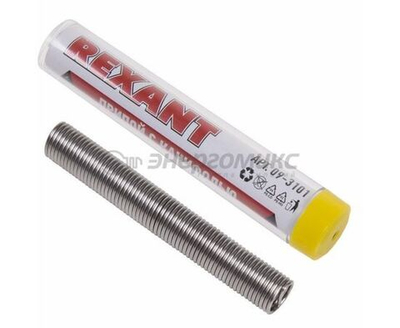 Припой ПОС-61 с канифолью 1мм, в колбе 10гр