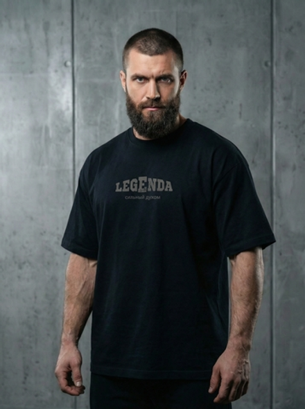 Футболка оверсайз хлопковая черная Legenda Клятва