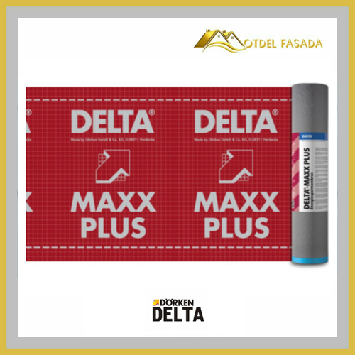 DELTA-MAXX Plus,  диффузионная/антиконденсатная мебрана с двумя зонами проклейки Sd =0.15м, 190г/м2, 75м2