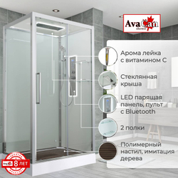 Душевая кабина AvaCan (АваКан) Z2911LED с низким поддоном, с ГМ, с электрикой и LED подсветкой, 110х90х220