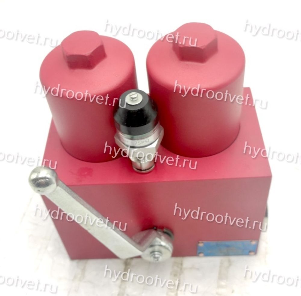 WKDFDKBN/HC60QLC5D1.X/-L24 - Напорный фильтр гидравлический сдвоенный модели DFDK тонкость фильтрации 5 мкм, типоразмер 60, вид присоединения: резьба G3/4, материал корпуса - чугун, рабочее давление до 315 бар, визуально-электрический (лампа с напряжением 24В) индикатор загрязнения