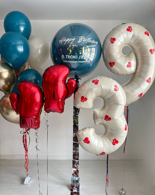 Воздушные шары для парня Боксерские перчатки, спорт №4833