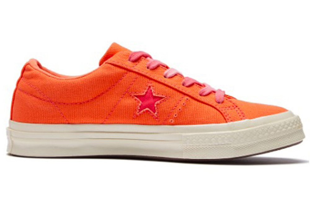 Converse one star Wear-Resistant Anti-Slip Low Canvas Shoes Women's Orange