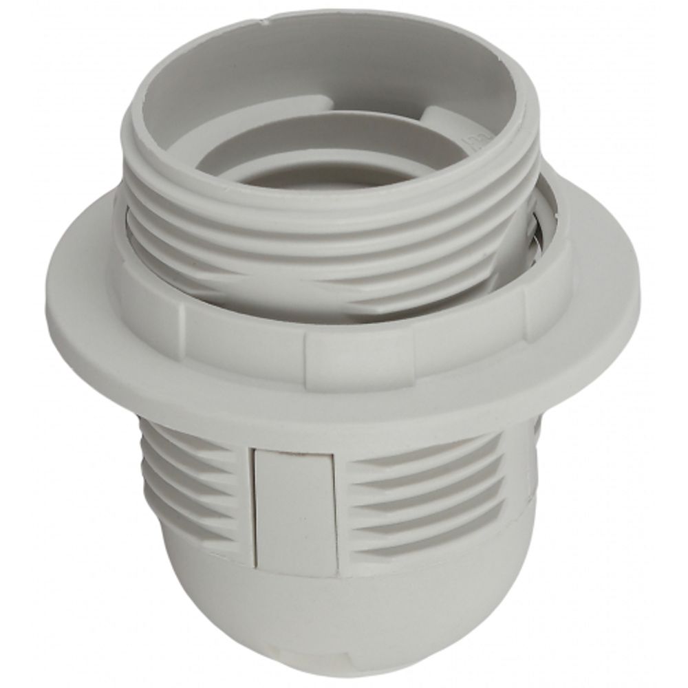 Патрон ЭРА Е27 с кольцом пластик, белый