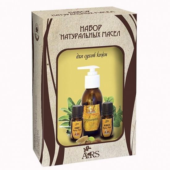 Набор натуральных масел Для сухой кожи лица и тела. 100 мл + 2х10 мл, коробка.