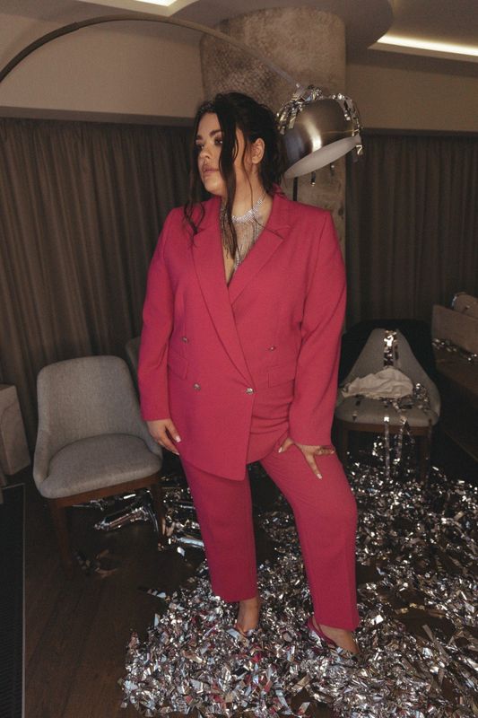 Брюки классические, фуксия