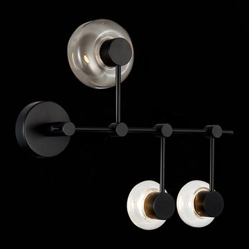 Бра 3W 3000K SL6005.401.03 черный/дымчатый/прозрачный Vallo ST Luce