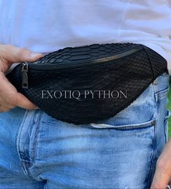Мужская поясная сумка из кожи питона BG-402