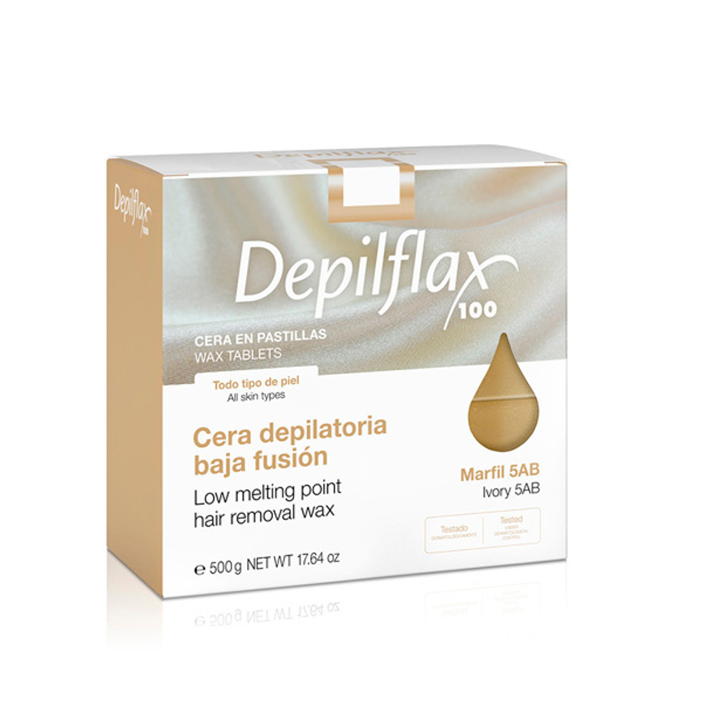 Воск горячий в брикетах Depilflax Extra Слоновая кость 500г