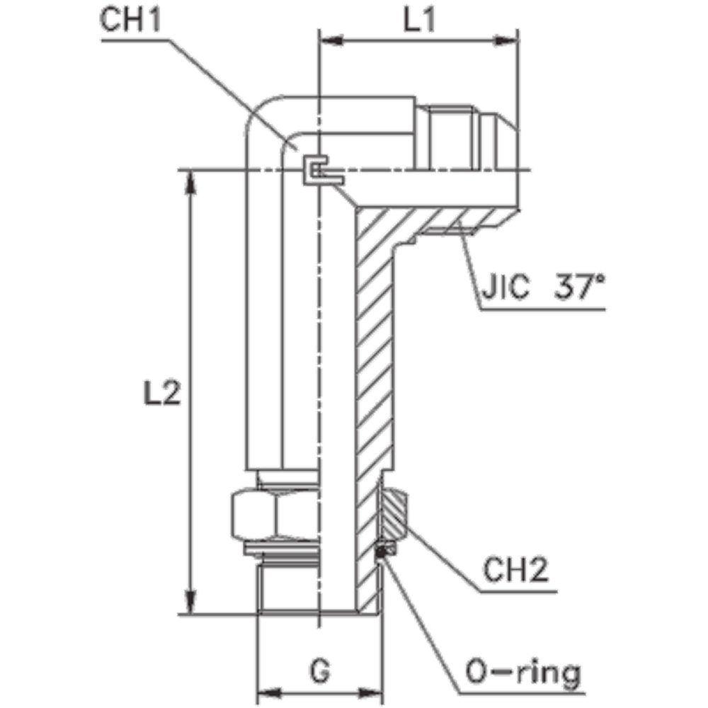 Штуцер FRMC90 JIC 7/8 - BSP 1/2 (удлин.)